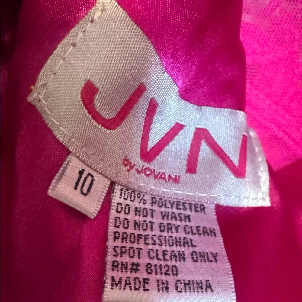 Jovani Fuchsia Lace Tiered Kids Dress